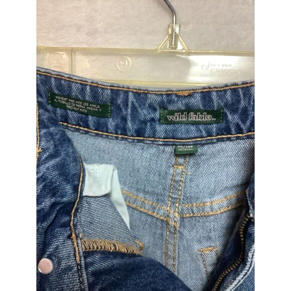 Wild Fable Womens ankle jeans size 00/24 with wide leg graphic design streetwear - Picture 9 of 10